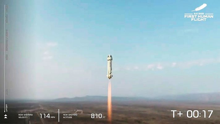 Telediario 1 - El viaje espacial de Bezos, con el Centro de Astrobiología