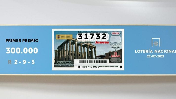 SELAE - Sorteo de la Lotería Nacional del 22/07/2021