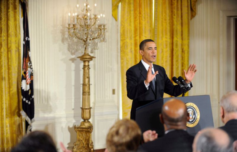 El presidente de Estados Unidos, Barack Obama, recibe el Premio Nobel de la Paz
