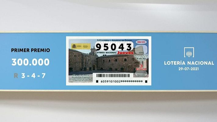 SELAE - Sorteo de la Lotería Nacional del 29/07/2021