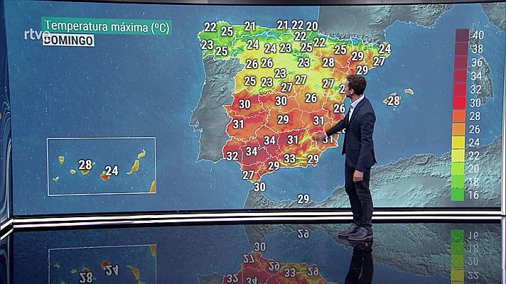El tiempo - Temperaturas significativamente altas en la Costa del Sol. Viento con rachas muy fuertes en Canarias y litoral de Almería