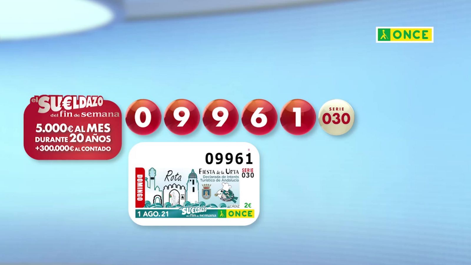 Sorteo ONCE - 01/08/21 - ver ahora