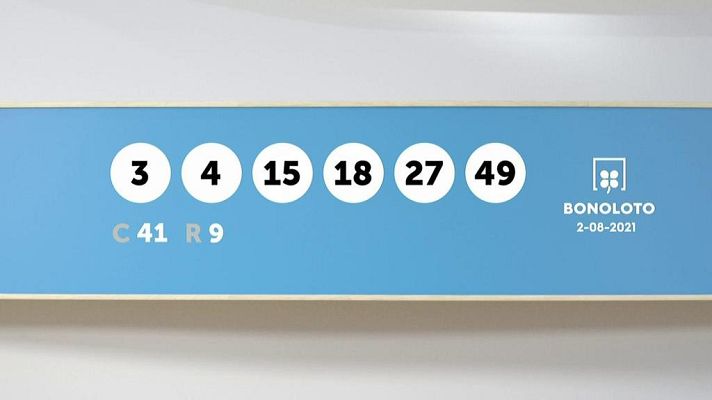 SELAE - Sorteo de la Lotería Bonoloto del 02/08/2021