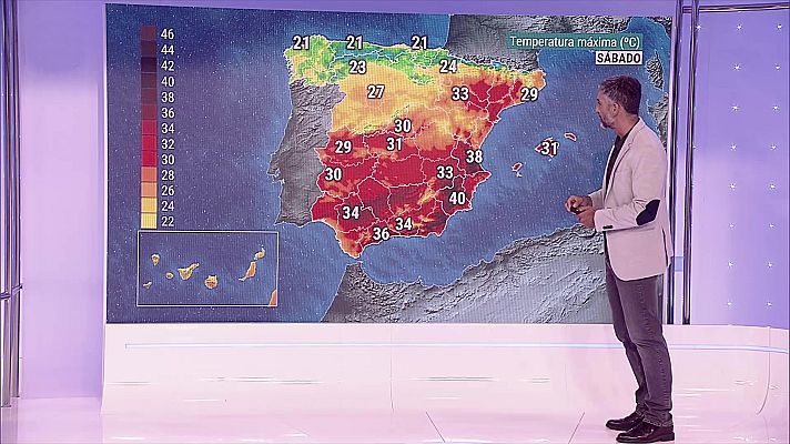 El tiempo - Intervalos de poniente fuerte en el Estrecho y Alborán. Vientos flojos en general en el resto de la Península y en Baleares. Alisios en Canarias