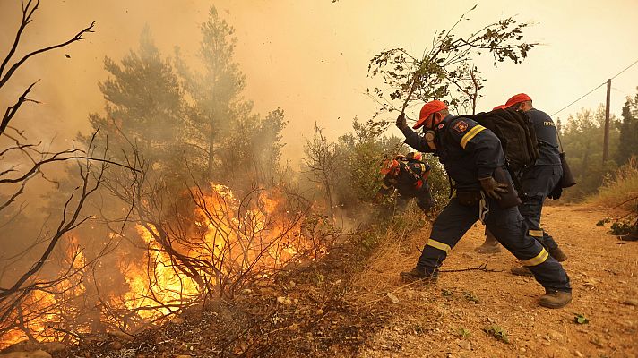 Telediario 1 - Grecia, Turquía y California luchan contra los incendios forestales