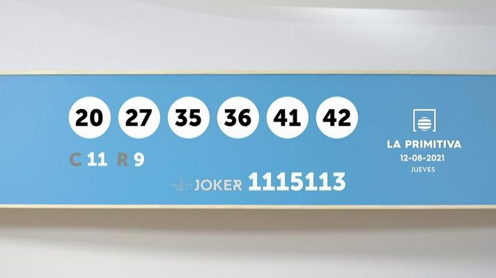 SELAE - Sorteo de la Lotería Primitiva y Joker del 12/08/2021