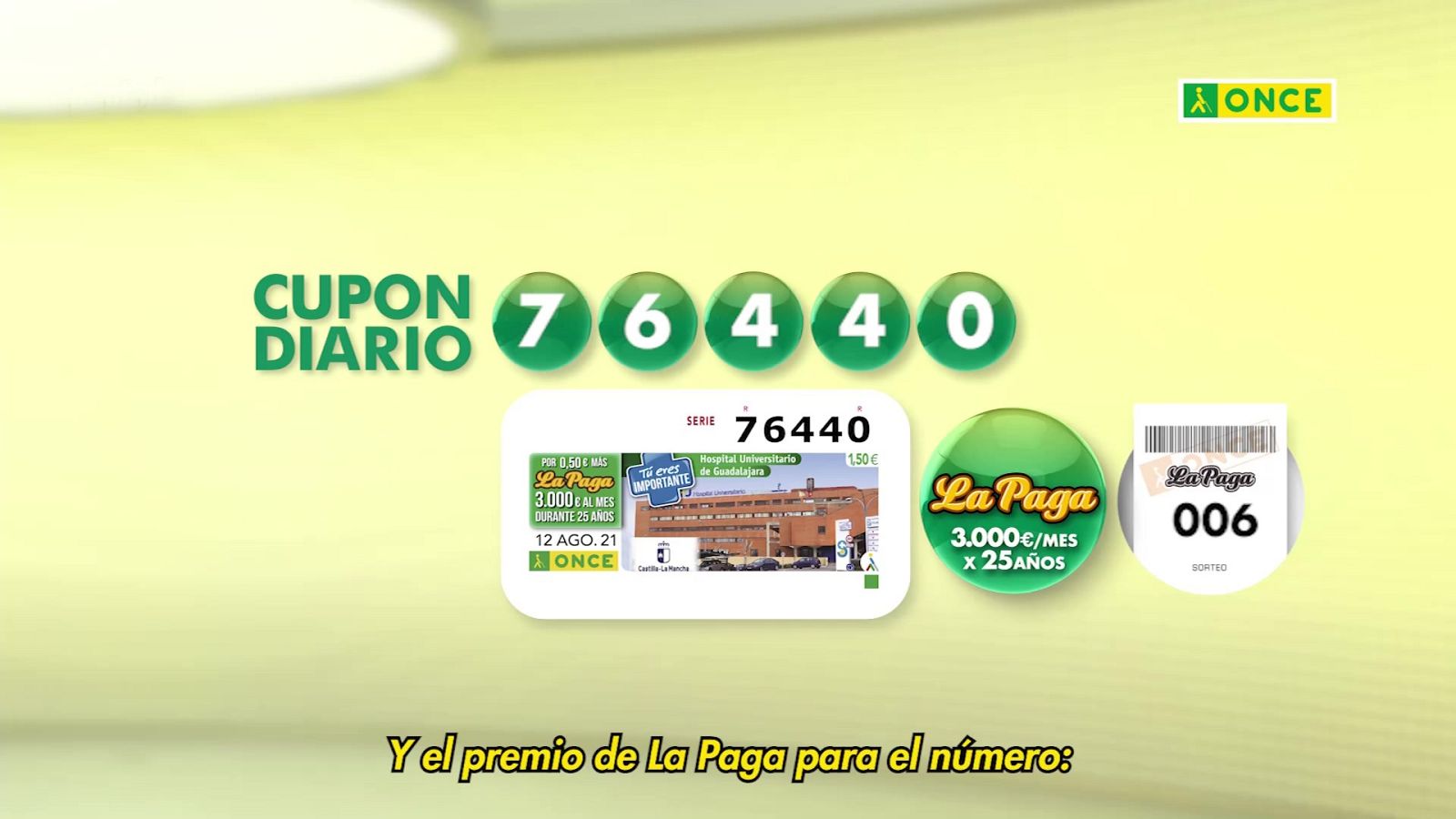 Sorteo ONCE - 12/08/21 - ver ahora