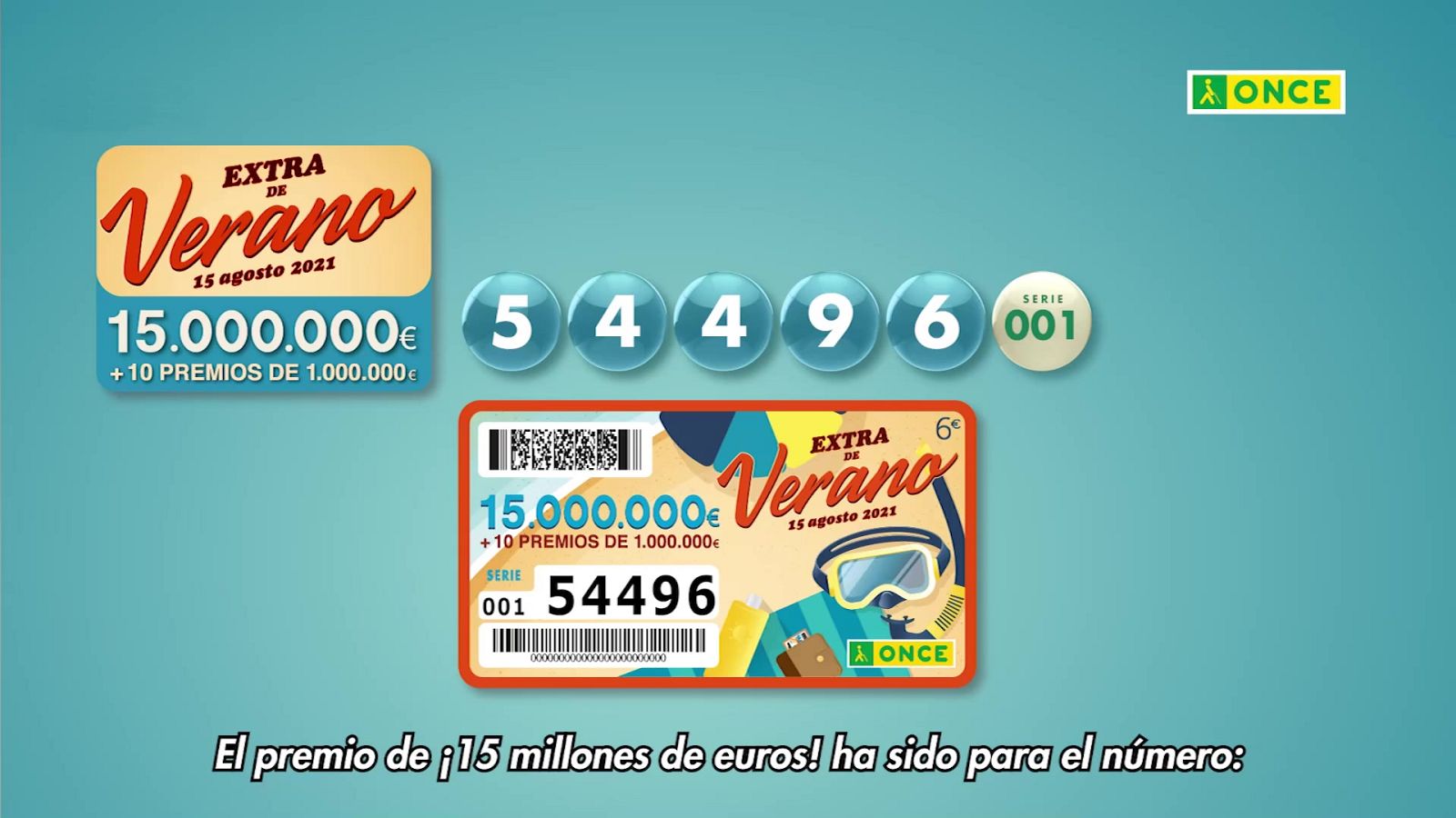 Sorteo ONCE - 15/08/21 - ver ahora