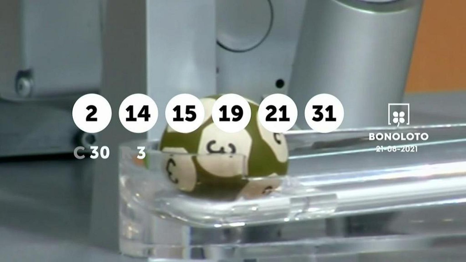 Sorteo de la Lotería Bonoloto del 21/08/2021 - Ver ahora