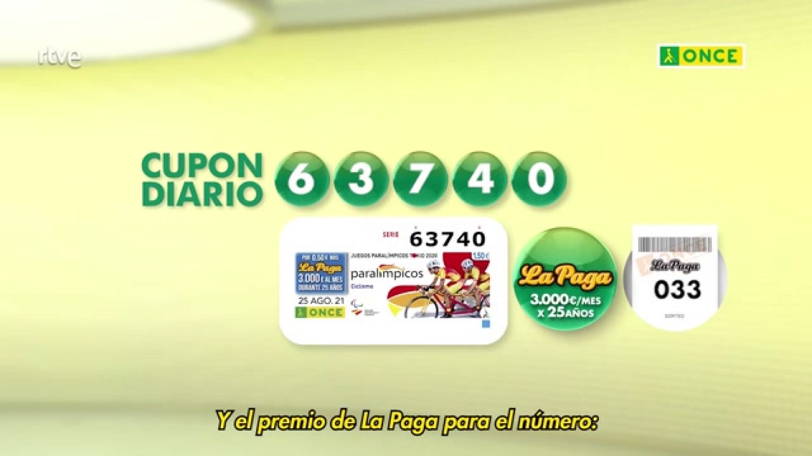 Sorteo ONCE - 25/08/21 - ver ahora