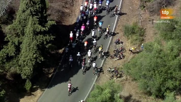 Vuelta ciclista a España - Vuelta a España | Caída de Primoz Roglic en la etapa 12 entre Jaén y Córdoba