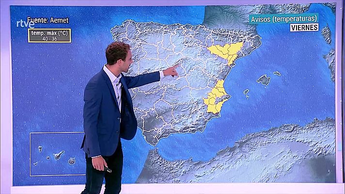 El tiempo - Chubascos y tormentas  fuertes en la Ibérica oriental y en á