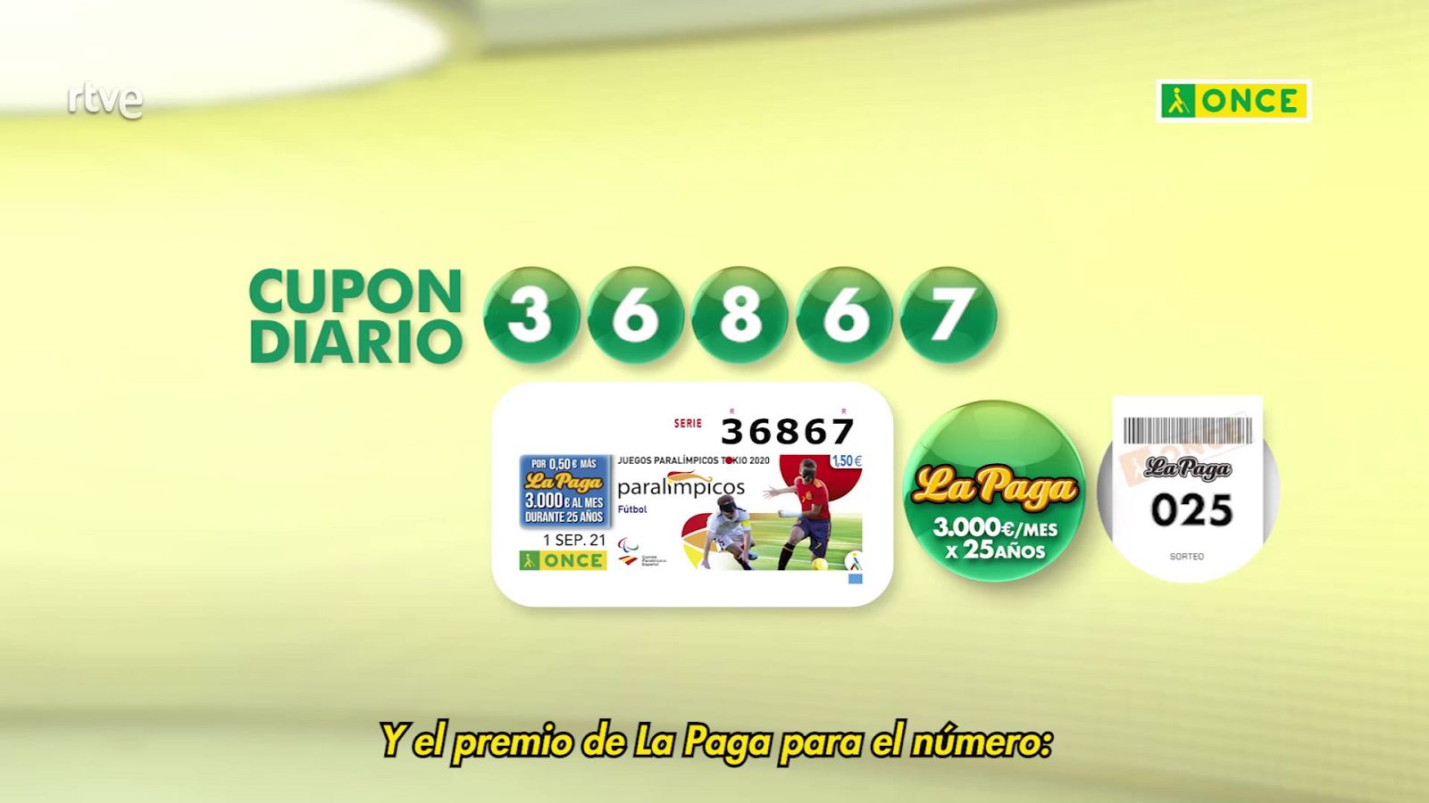 Sorteo ONCE - 01/09/21 - ver ahora