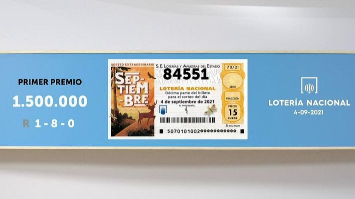 SELAE - Sorteo de la Lotería Nacional del 04/09/2021