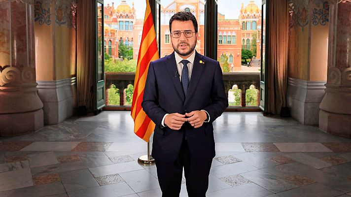 Telediario 2 - Aragonès pide unidad para llevar a cabo un referéndum "irrenunciable"