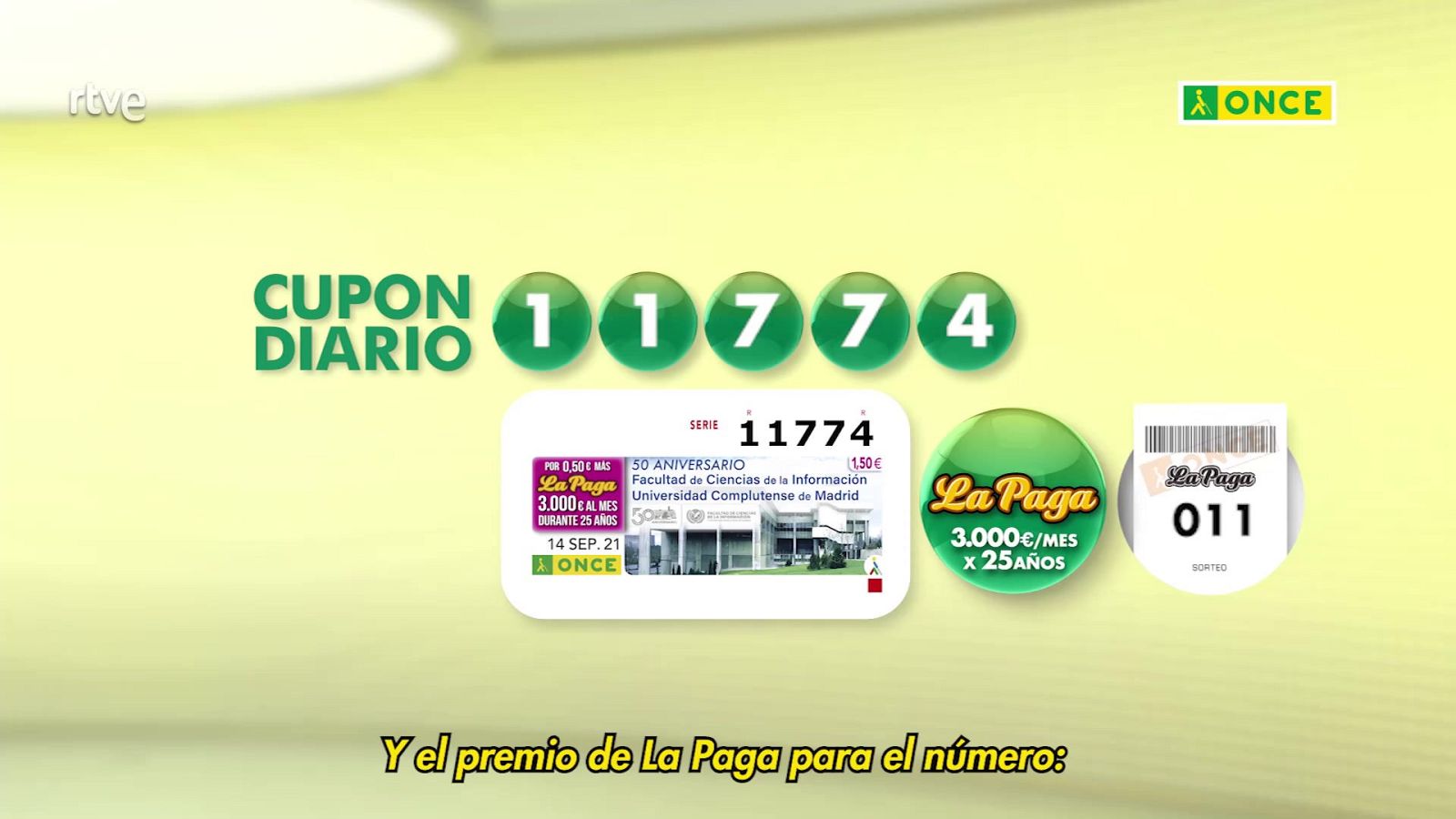 Sorteo ONCE - 14/09/21 - ver ahora