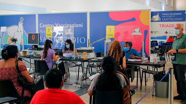 Telediario 2 - Italia impone la vacunación contra la COVID-19 a todos los trabajadores