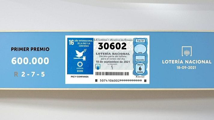 SELAE - Sorteo de la Lotería Nacional del 18/09/2021
