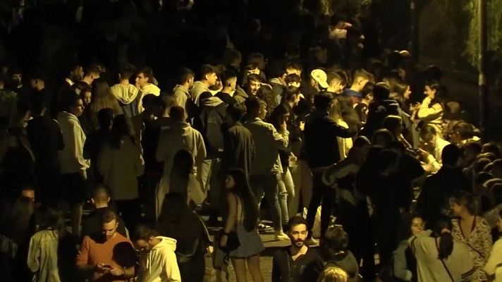Telediario Fin de Semana - Aglomeraciones en Madrid y Barcelona en botellones en fiestas universitarias