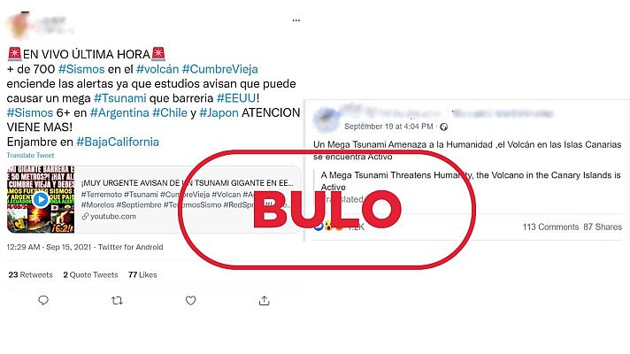 Telediario 2 - El bulo viral sobre el 'megatsunami' por la erupción en La Palma