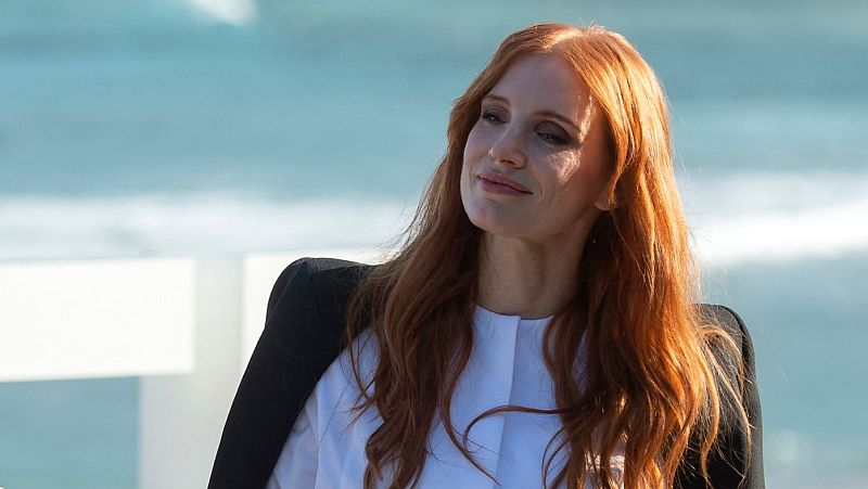 Jessica Chastain presenta la película 'Los ojos de Tammy Faye' en San Sebastián