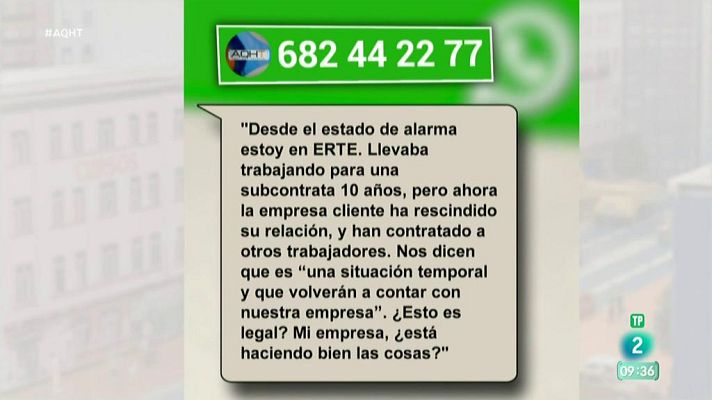 Aquí hay trabajo - Me mantienen en ERTE mientras el cliente contrata nuevo pers