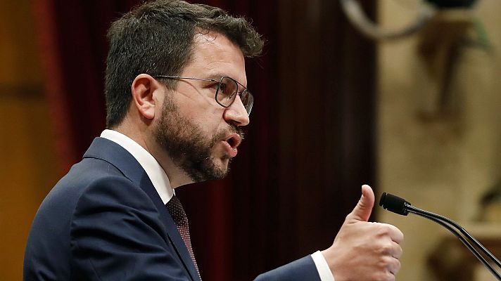 Telediario 2 - Aragonès pide a JxCat subirse al "tren de la negociación"