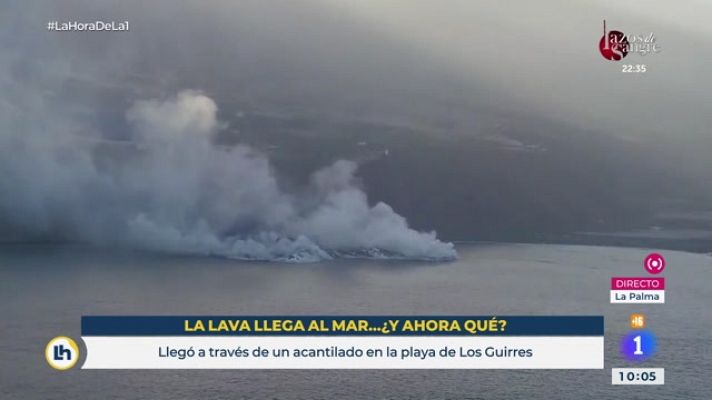  - Así impacta la lengua de lava en el mar a vista de dron