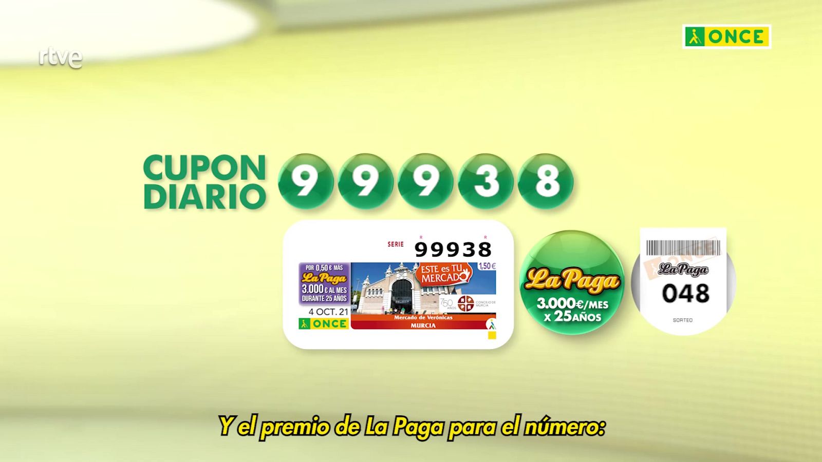 Sorteo ONCE - 04/10/21 - ver ahora