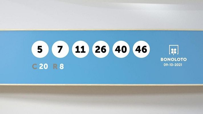 SELAE - Sorteo de la Lotería Bonoloto del 09/10/2021