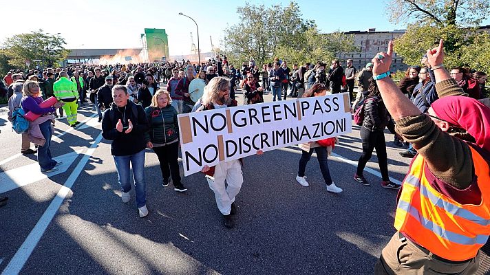 Informativo 24h - Protestas en Italia contra el pase sanitario para trabajar