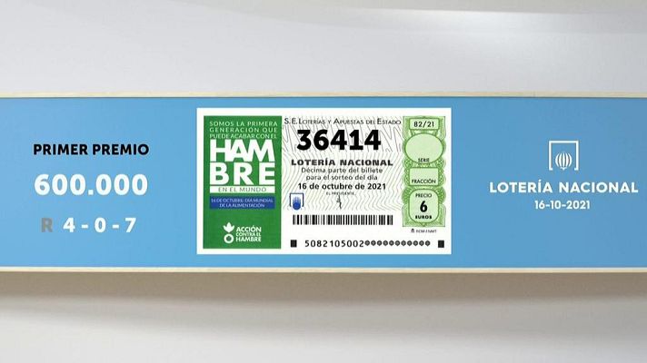 SELAE - Sorteo de la Lotería Nacional del 16/10/2021