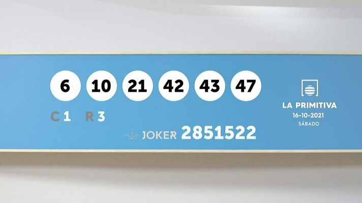 SELAE - Sorteo de la Lotería Primitiva y Joker del 16/10/2021