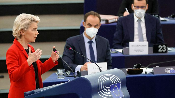 Telediario 1 - Von der Leyen advierte a Polonia: "No vamos a tolerar que se pongan en riesgo nuestro valores comunes"