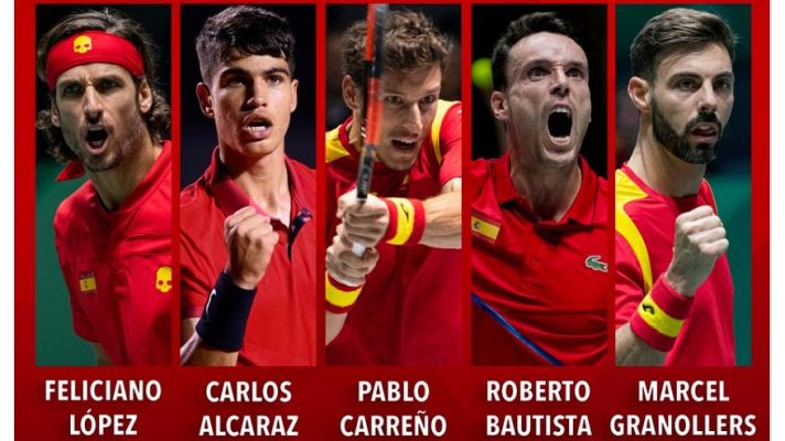 Telediario 1 - Carreño, Bautista, Feliciano, Alcaraz y Granollers, el equipo español para la Davis