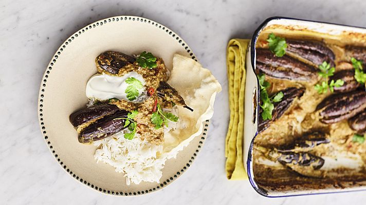 La cocina vegetariana de Jamie - Lasaña desaliñada de berenjenas