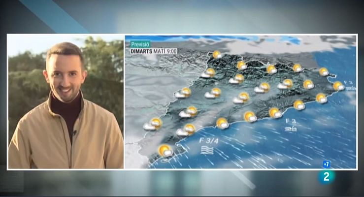 El temps - Sol enterbolit de núvols prims, vent i ambient fresc