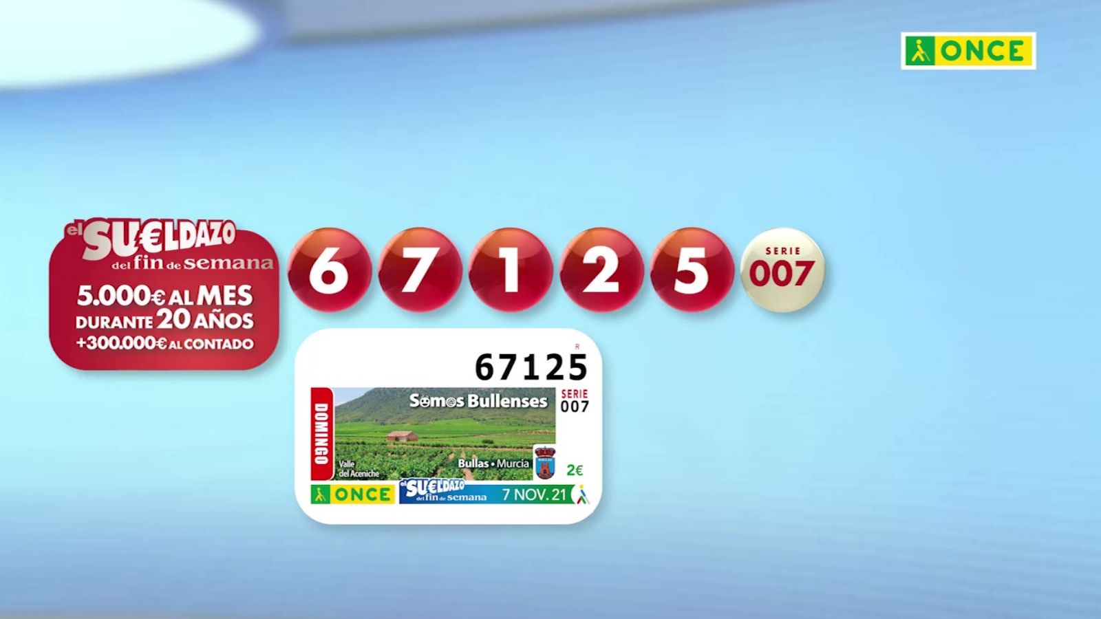 Sorteo ONCE - 07/11/21 - ver ahora
