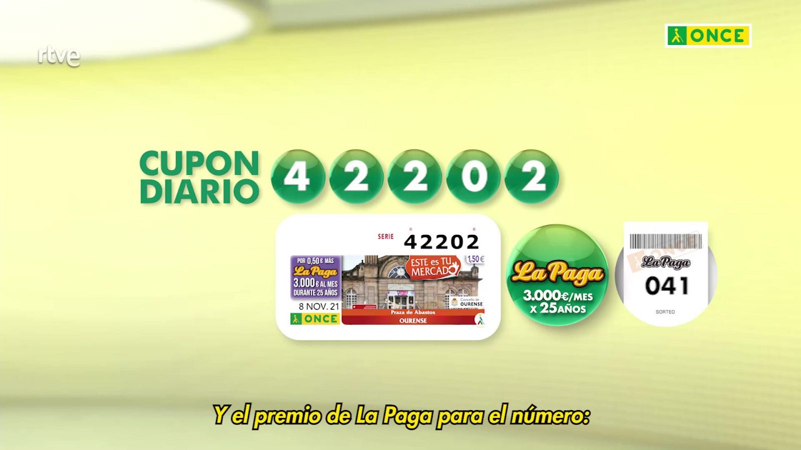 Sorteo ONCE - 08/11/21 - ver ahora