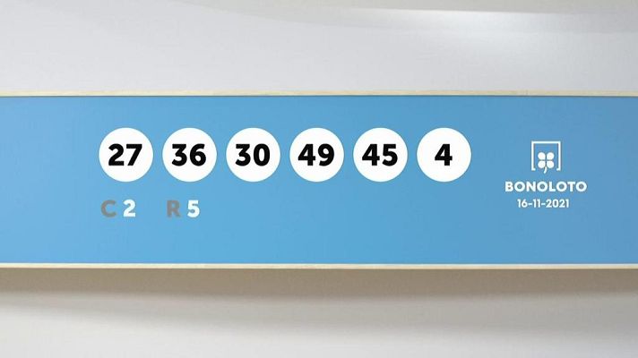 SELAE - Sorteo de la Lotería Bonoloto y Euromillones del 16/11/2021