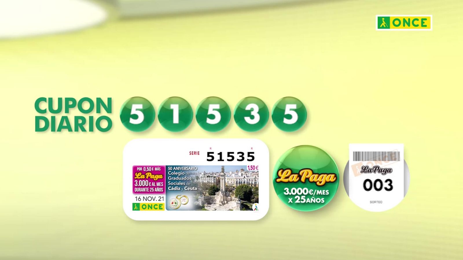 Sorteo ONCE - 16/11/21 - ver ahora