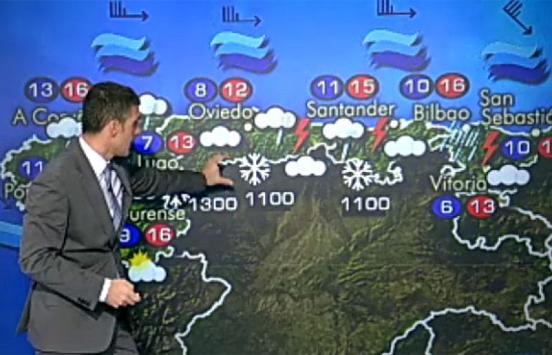 Riesgo de precipitaciones fuertes en el cantábrico oriental