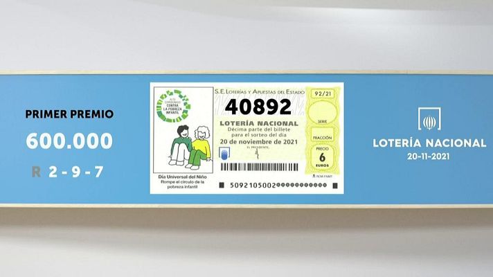 SELAE - Sorteo de la Lotería Nacional del 20/11/2021