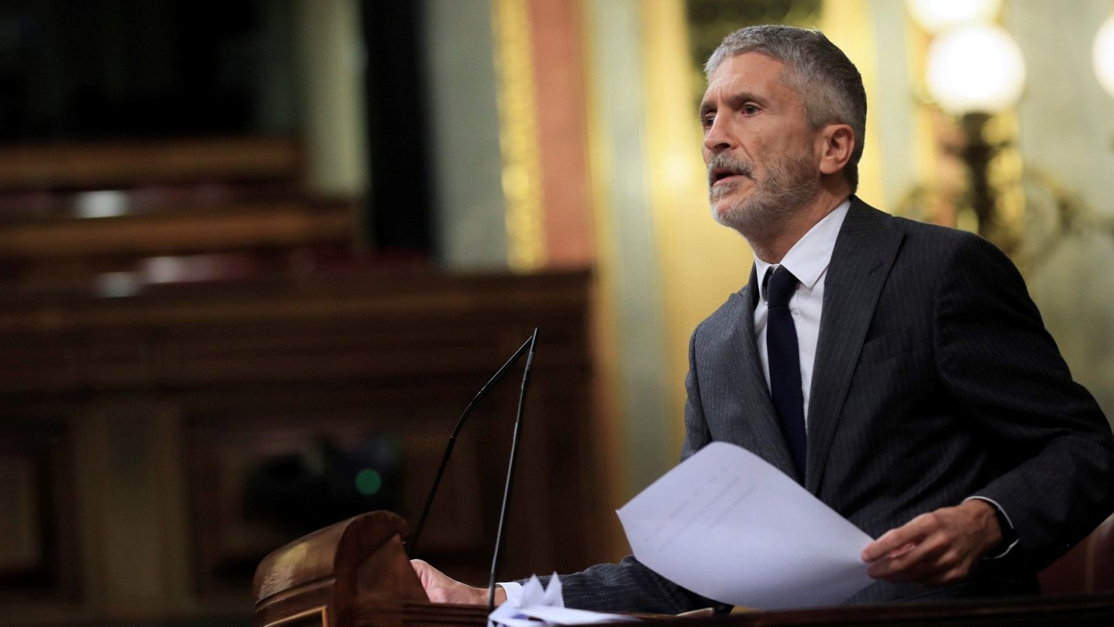 Vox reprocha a Marlaska la "miserable" reforma de la 'ley mordaza' y el ministro le acusa de "instrumentalizar" a las Fuerzas de Seguridad