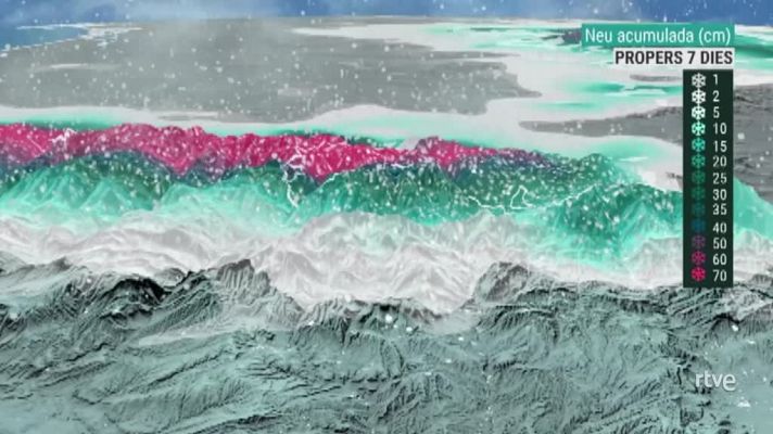  - Gruix de neu acumulada (cm) pels pròxims 7 dies