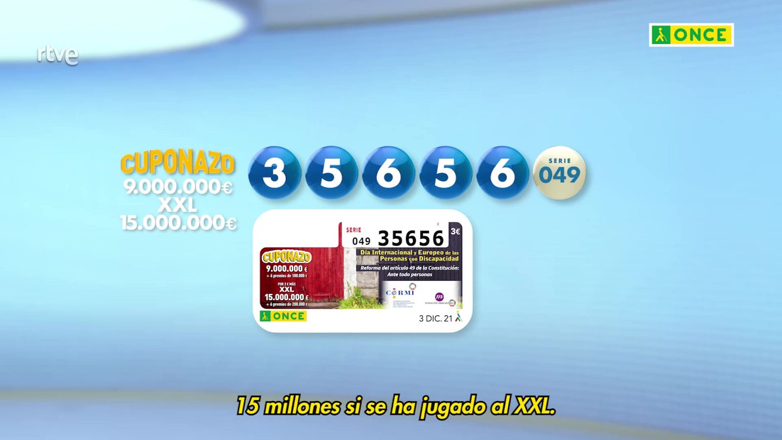 Sorteo ONCE - 03/12/21 - Sorteos ONCE | Ver