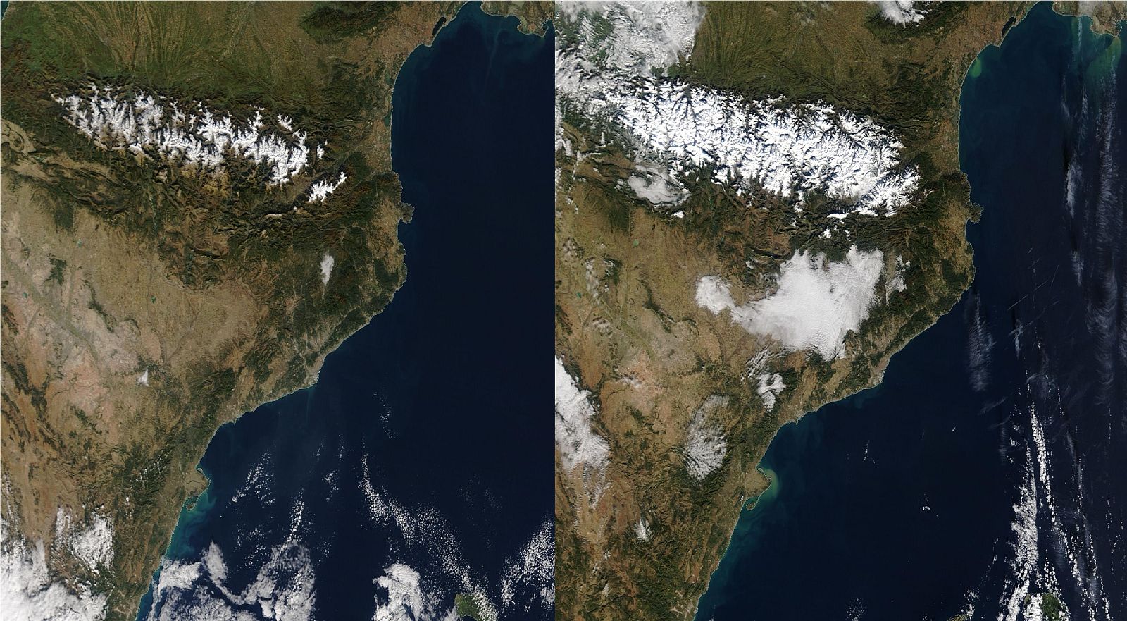 Comparativa de l'abans i el després de les nevades al Pirineu | Ver