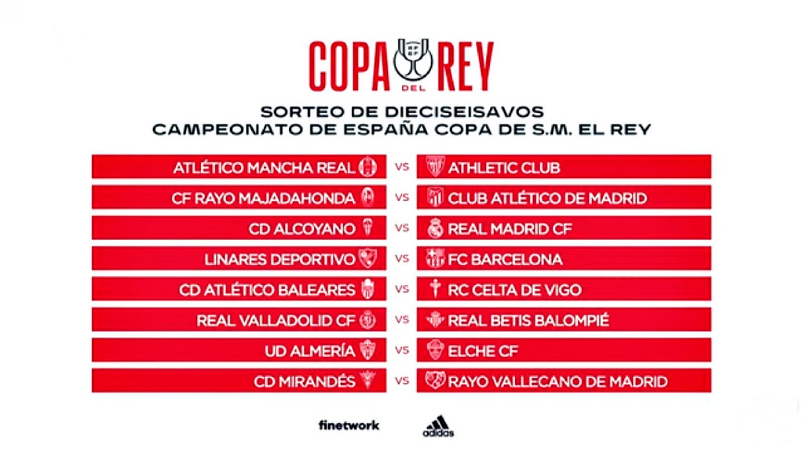 Copa del Rey | Sorteo de dieciseisavos de final | Ver