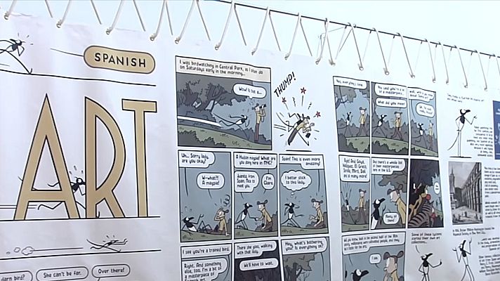 Telediario 2 - La influencia española sobre Estados Unidos a través de una exposición de viñetas