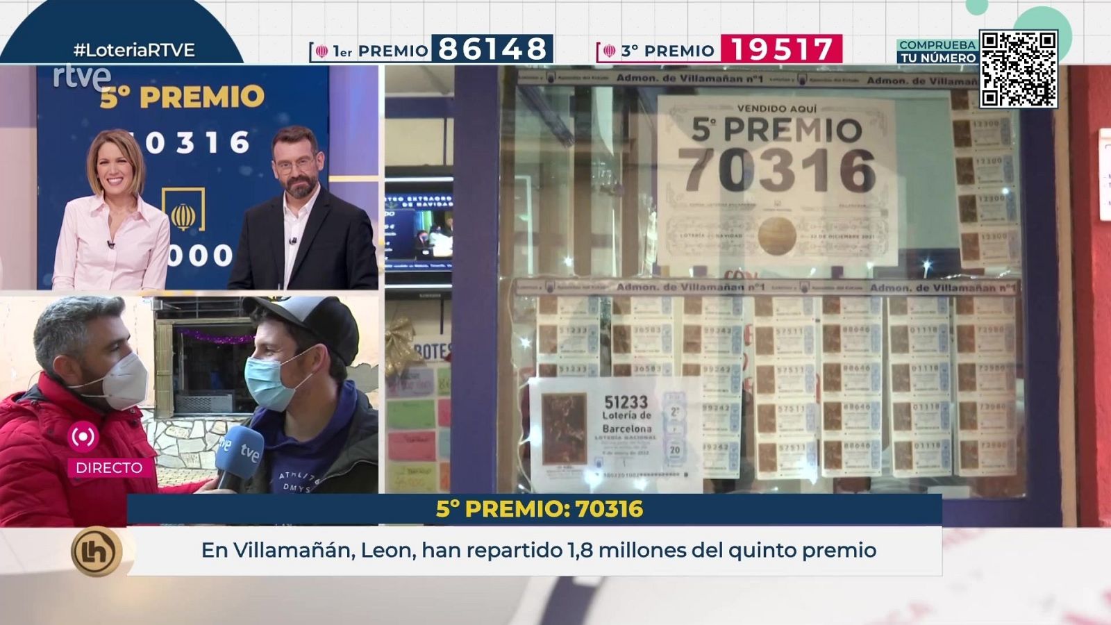 Villamañán celebra un quinto premio de la Lotería de Navidad